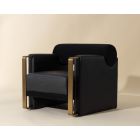 Sunpan Edgar Lounge Chair in Bravo Black / Abbington Black