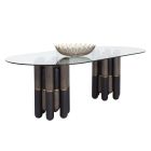 Sunpan Yanna Dining Table 94.5" in Black / Brown
