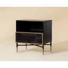 Sunpan Markwood Nightstand in Brass - Dark Brown