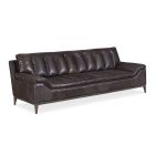 Hooker Furniture Kandor Leather Stationary Sofa in Dark Wood