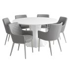 Sunpan Sanara Dining Table 55" in High Gloss White