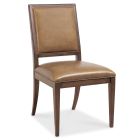 Hooker Furniture Archives Leather Side Chair in Classic Walnut