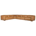Hooker Furniture Fresco 6 Seat Sectional 4-Power Recline & Power Headrest in Dark Wood