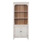 Liberty Furniture Farmhouse Reimagined Bookcase in Antique White w/ Chestnut Tops