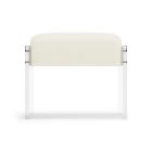 Bernhardt Furniture Jasper Leather Ottoman in Off-White