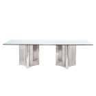 Bernhardt Furniture Abbott Rectangular Dining Table in Silver