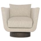 Bernhardt Furniture Gemma Leather-Fabric Swivel Chair in Off-White