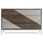 Bernhardt Furniture Logan Sqaure Eastman Drawer Chest in Sable Brown/Grey Mist