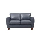 Leather Italia Traverse Loveseat in Ocean Blue