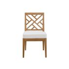 Universal Furniture Coastal Living Outdoor Chesapeake Fret Back Side Chair in Natural Teak
