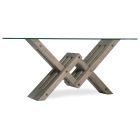 Hooker Furniture Affinity Glass Top Accent Console in Greige Sand-Blasted
