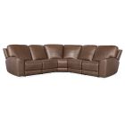 Hooker Furniture Torres 5 Piece Sectional with Power Recline & Power Headrest in Medium Brown