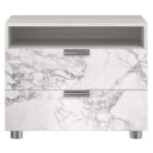 Bernhardt Furniture Stratum Two Drawer Nightstand in Mist/Arabescato