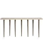 Universal Furniture Avaline Lowry Console in White Travertine/Nickel