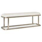 Hooker Furniture Linville Falls River Branch Upholstered Bench in Champagne