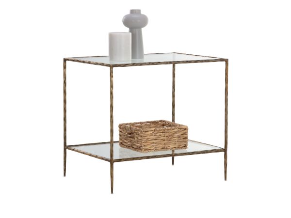Sunpan Emine Nightstand in Antique Brass