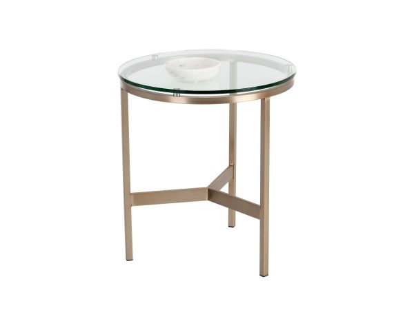 Sunpan Flato End Table in Antique Brass