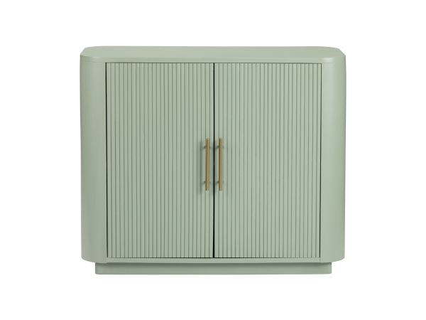 Crestview Solid Wood 2 Door Accent Cabinet Smooth Painted Sage Green