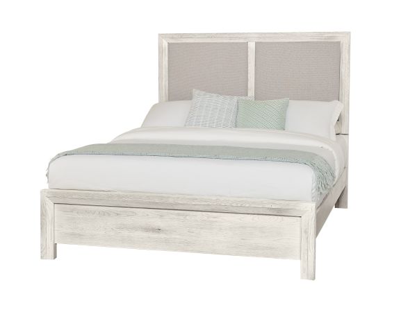 Artisan & Post Custom Express Queen Upholstered Bed (Pebble) in Weathered White 