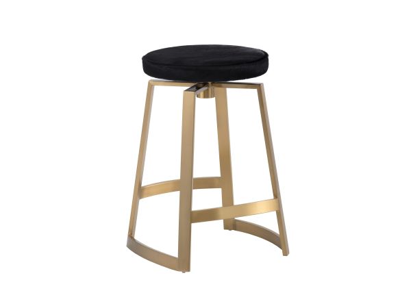 Sunpan Hendrix Swivel Counter Stool in Yellow Gold