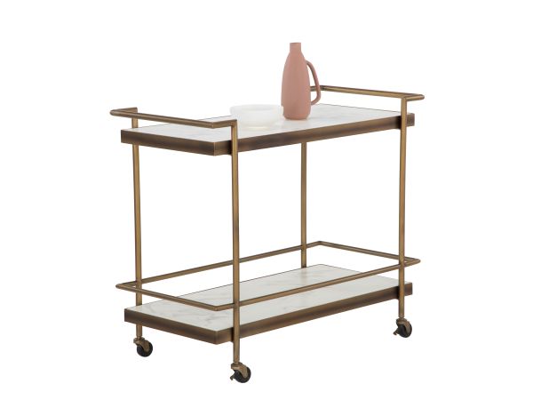 Sunpan Contardi Bar Cart in Rustic Bronze