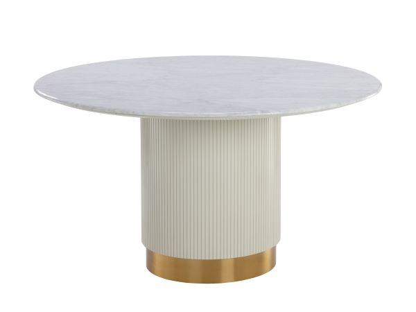 Sunpan Paloma Dining Table (Round) 54" in White Marble