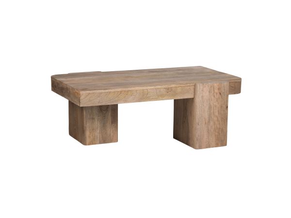 Crestview Solid Wood Rectangle Coffee Table Cocktail Table Light Brown Natural Wood Grain