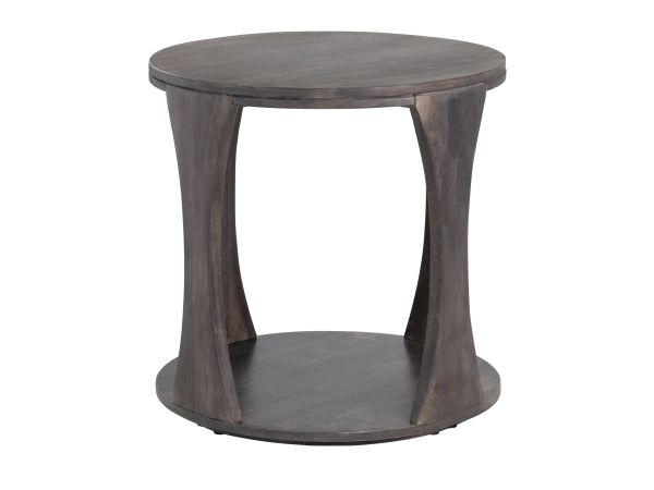 Crestview Round Solid Wood Accent End Table Rich Dark Brown