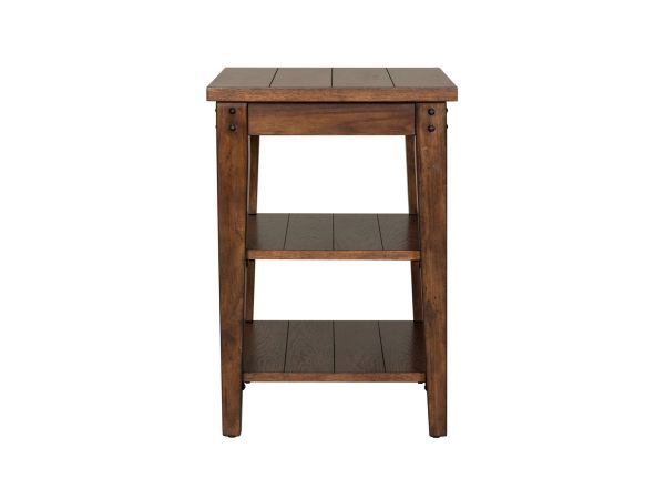 Liberty Furniture Lake House Tiered Table in Rustic Brown Oak