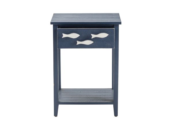 Crestview Square Solid Wood Accent End Table Deep Navy Blue