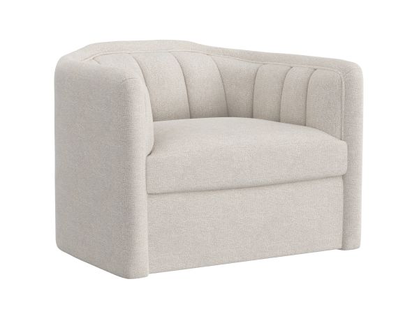 Sunpan Birrit Swivel ArmChair in Dove Cream