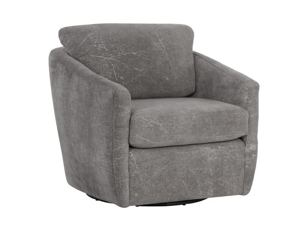 Sunpan Irina Swivel Lounge Chair in Nepal Pebble