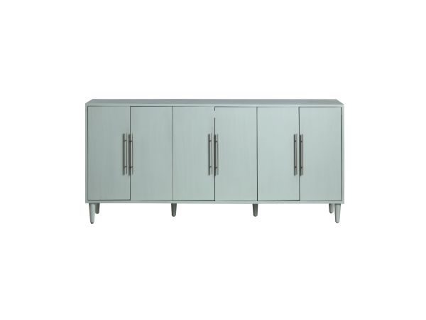 Crestview 74 In. Green Wooden 6 Door Media Credenza Sideboard