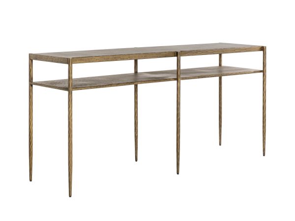 Sunpan Naini Console Table in Antique Brass