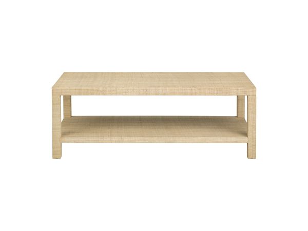 Crestview Rafia Rectangle Coffee Table Cocktail Table Soft Neutral Beige Tones