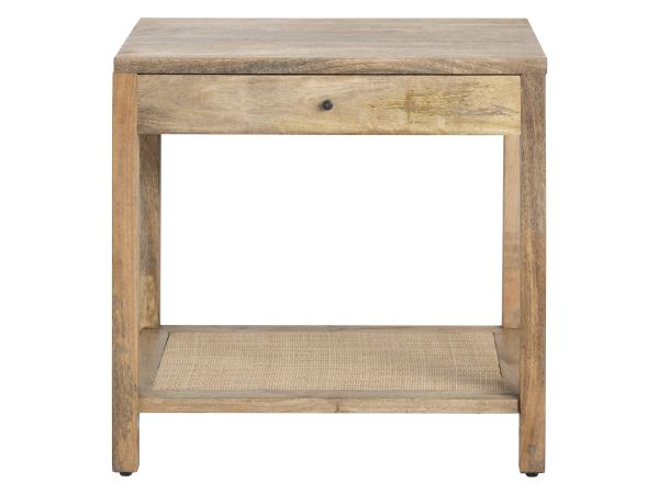 Crestview Rectangle Solid Wood Accent End Table Light Brown Natural Wood Grain