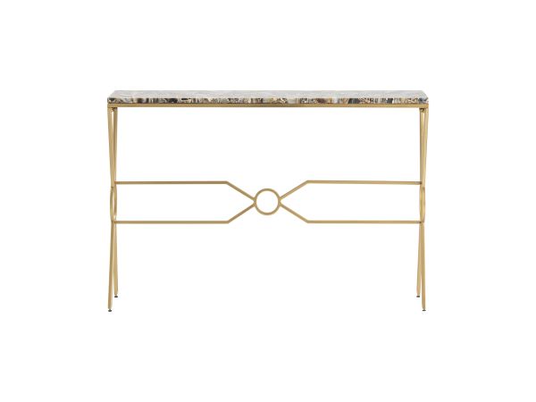 Crestview 46 In. Gold Marble Accent Console Sofa Table