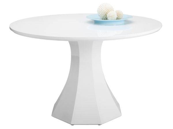 Sunpan Sanara Dining Table 47.5" in High Gloss White