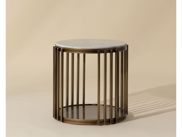 Sunpan Naxos Side Table in Rustic Bronze