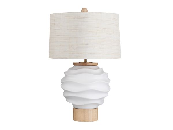Crestview 28.5"H Ceramic Table Lamp With Linen Shade/Oatmeal