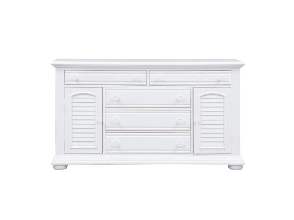 Liberty Furniture Summer House I 2 Door 5 Drawer Dresser in Oyster White