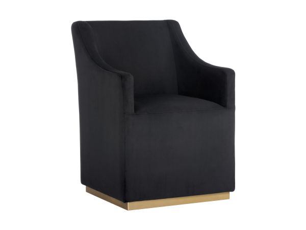 Sunpan Zane Wheeled Dining Armchair