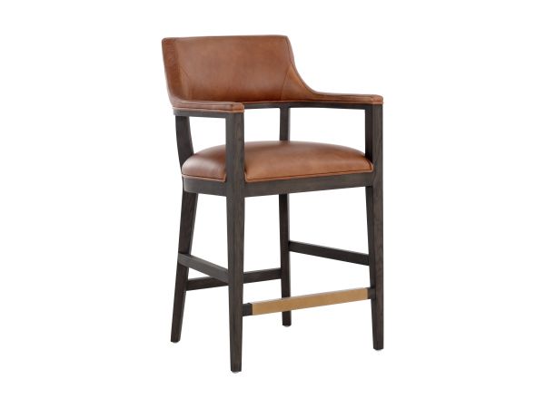 Sunpan Brylea Counter Stool in Brown - Shalimar Tobacco Leather