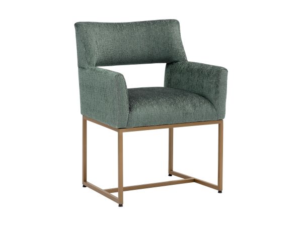 Sunpan Greco Dining Armchair in Aura Teal