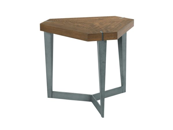 American Drew Ad Modern Synergy Triangulate Lamp Table in Ambrosia Maple/Rolled Steel