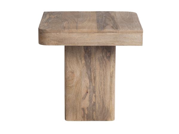 Crestview Square Solid Wood Accent End Table Light Brown Natural Wood Grain
