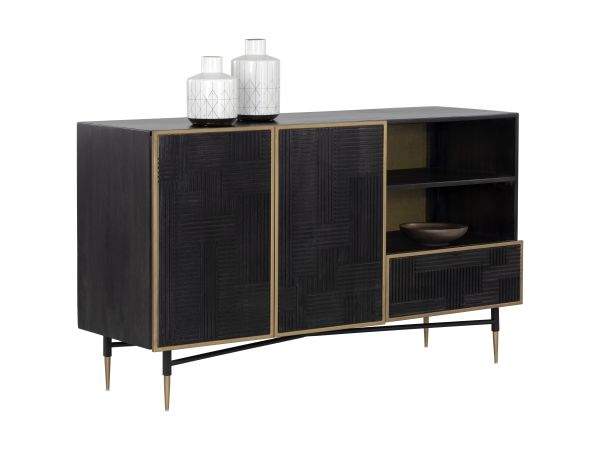 Sunpan Markwood Sideboard in Brass - Dark Brown