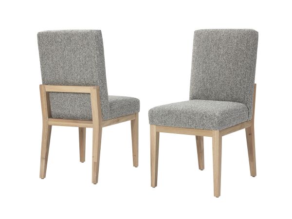 Artisan & Post Dovetail Uph Side Chair Charcoal Fabric in Bleached White