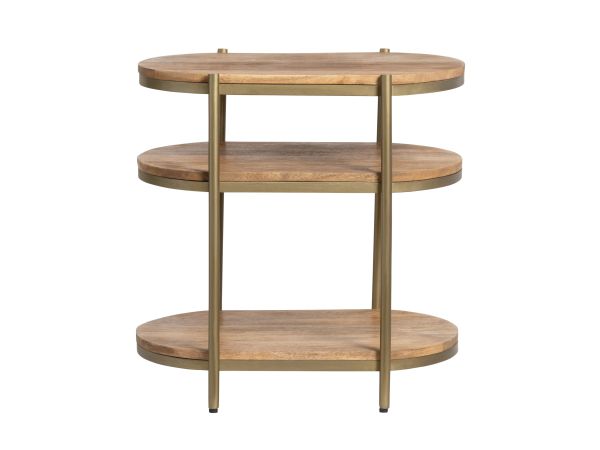 Crestview Oval Brown Solid Wood Accent End Table Rich Brown Natural Wood Grain