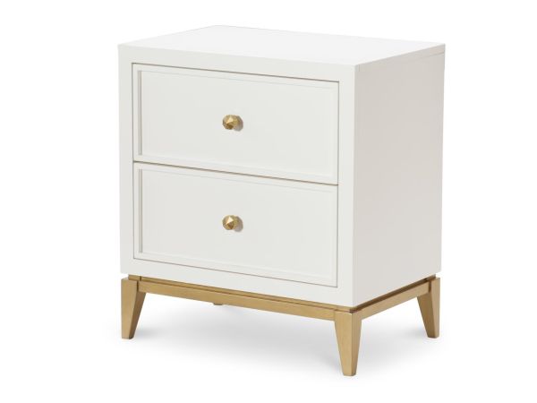 Legacy Classic Chelsea By Rr Night Stand in White with Gold Accents